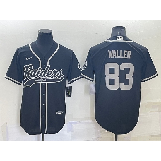 Men Las Vegas Raiders 83 Darren Waller Black Cool Base Stitched Baseball Jersey Men Las Vegas Raiders 83 Darren Waller Black Cool Base Stitched Baseball Jersey