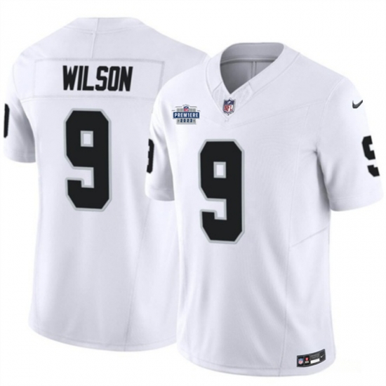 Men Las Vegas Raiders 9 Tyree Wilson White 2023 F U S E With Prem1ere Patch Vapor Untouchable Limited Stitched Football Jersey Men Las Vegas Raiders 9 Tyree Wilson White 2023 F U S E With Prem1ere Patch Vapor Untouchable Limited Stitched Football Jersey