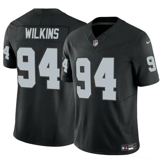Men Las Vegas Raiders 94 Christian Wilkins Black 2024 F U S E Vapor Stitched Football Jersey Men Las Vegas Raiders 94 Christian Wilkins Black 2024 F U S E Vapor Stitched Football Jersey