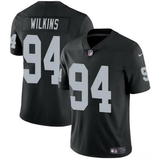 Men Las Vegas Raiders 94 Christian Wilkins Black Vapor Stitched Football Jersey Men Las Vegas Raiders 94 Christian Wilkins Black Vapor Stitched Football Jersey