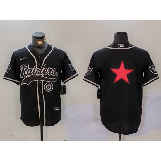Men Las Vegas Raiders Black Team Big Logo With Patch Cool Base Stitched Baseball Jersey 8 Men Las Vegas Raiders Black Team Big Logo With Patch Cool Base Stitched Baseball Jersey 8