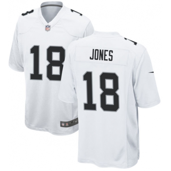 Men Las Vegas Raiders Jack Jones #18 White F U S E Stitched Jersey Men Las Vegas Raiders Jack Jones #18 White F U S E Stitched Jersey