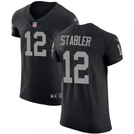 Men Nike Raiders #12 Kenny Stabler Black Team Color Stitched NFL Vapor Untouchable Elite Jersey Men Nike Raiders #12 Kenny Stabler Black Team Color Stitched NFL Vapor Untouchable Elite Jersey