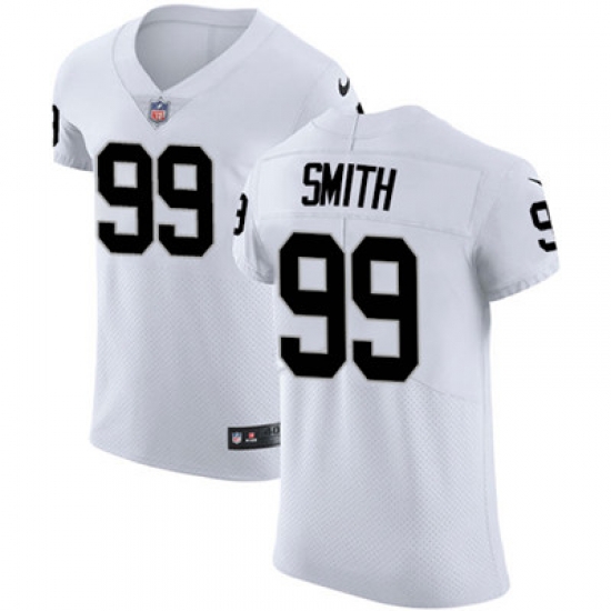 Men Nike Raiders #99 Aldon Smith White Stitched NFL Vapor Untouchable Elite Jersey Men Nike Raiders #99 Aldon Smith White Stitched NFL Vapor Untouchable Elite Jersey