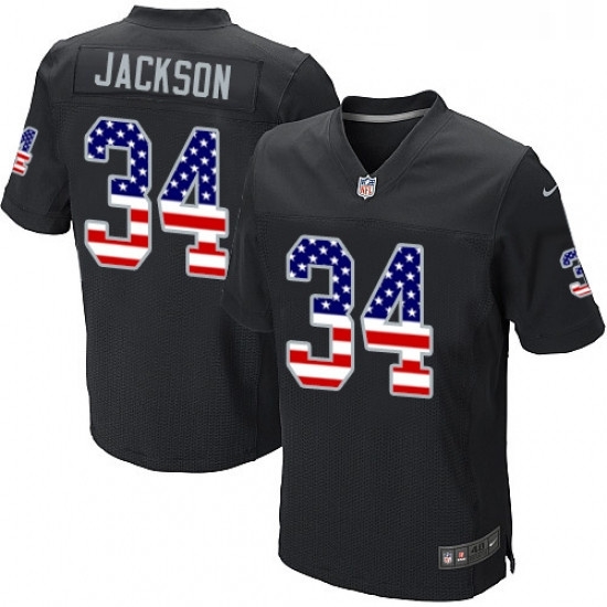 Mens Nike Oakland Raiders 34 Bo Jackson Elite Black Home USA Flag Fashion NFL Jersey Mens Nike Oakland Raiders 34 Bo Jackson Elite Black Home USA Flag Fashion NFL Jersey