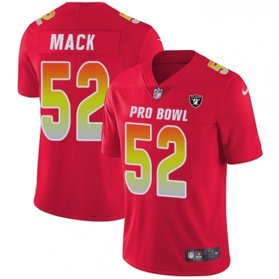 Mens Nike Oakland Raiders 52 Khalil Mack Limited Red 2018 Pro Bowl NFL Jersey Mens Nike Oakland Raiders 52 Khalil Mack Limited Red 2018 Pro Bowl NFL Jersey