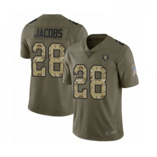 Mens Oakland Raiders 28 Josh Jacobs Limited Olive Camo 2017 Salute to Service Football Jersey Mens Oakland Raiders 28 Josh Jacobs Limited Olive Camo 2017 Salute to Service Football Jersey