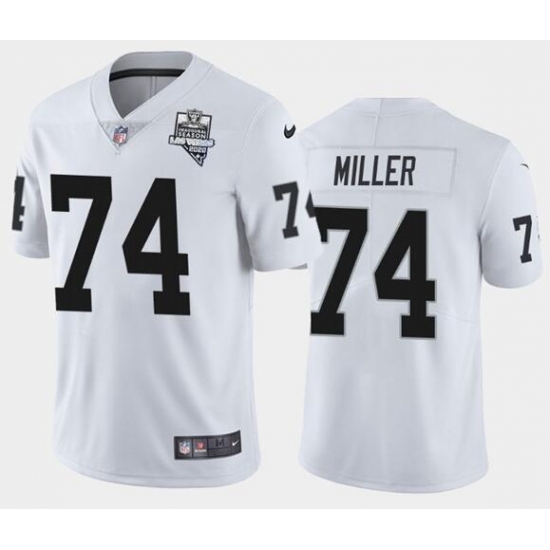 Men's Oakland Raiders White #74 Kolton Miller 2020 Inaugural Season Vapor Limited Stitched NFL Jersey Men's Oakland Raiders White #74 Kolton Miller 2020 Inaugural Season Vapor Limited Stitched NFL Jersey