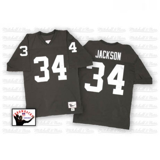 Mitchell and Ness Oakland Raiders 34 Bo Jackson Black Team Color Authentic NFL Throwback Jersey Mitchell and Ness Oakland Raiders 34 Bo Jackson Black Team Color Authentic NFL Throwback Jersey