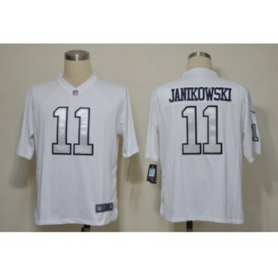 Nike Oakland Raiders 11 Sebastian Janikowski White Game Silver number NFL Jersey Nike Oakland Raiders 11 Sebastian Janikowski White Game Silver number NFL Jersey