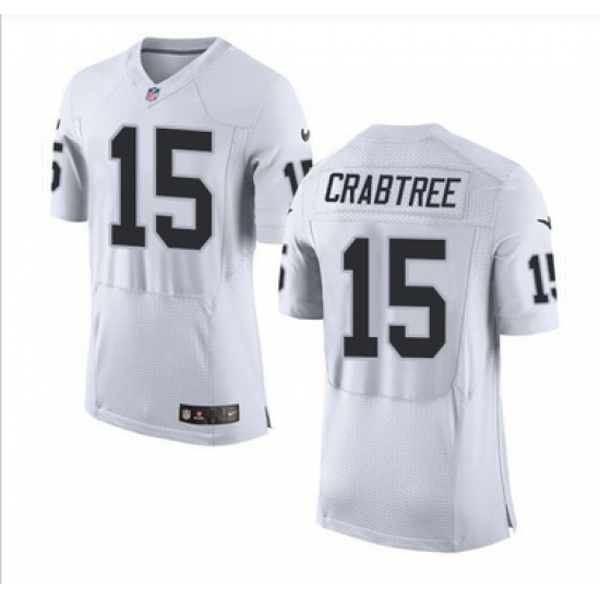 Nike Oakland Raiders #15 Michael Crabtree White Men 27s Stitched NFL New Elite Jersey Nike Oakland Raiders #15 Michael Crabtree White Men 27s Stitched NFL New Elite Jersey
