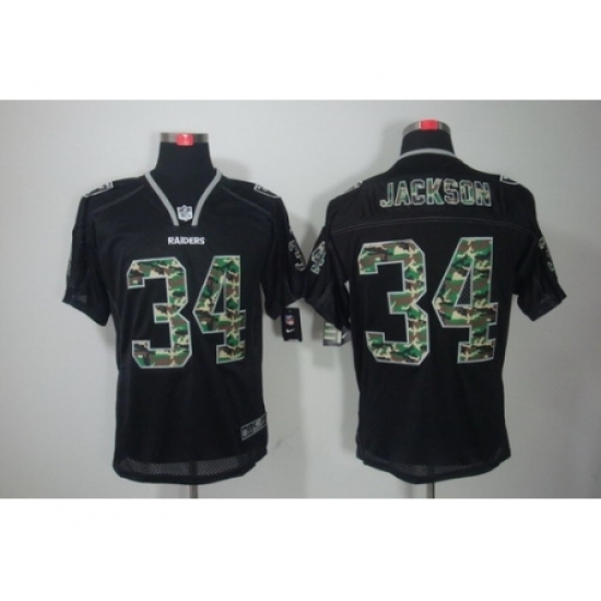 Nike Oakland Raiders 34 Bo Jackson Black Lights Out Elite Camo Number NFL Jersey Nike Oakland Raiders 34 Bo Jackson Black Lights Out Elite Camo Number NFL Jersey