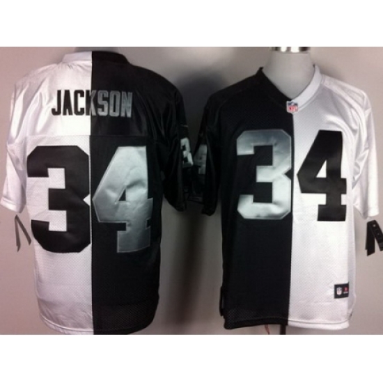 Nike Oakland Raiders 34 Bo.Jackson White Black Elite Split NFL Jersey Nike Oakland Raiders 34 Bo.Jackson White Black Elite Split NFL Jersey