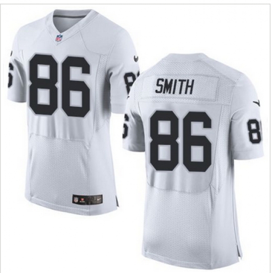 Nike Oakland Raiders #86 Lee Smith White Men 27s Stitched NFL New Elite Jersey Nike Oakland Raiders #86 Lee Smith White Men 27s Stitched NFL New Elite Jersey