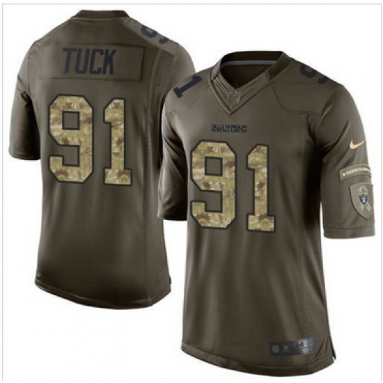Nike Oakland Raiders #91 Justin Tuck Green Men 27s Stitched NFL Limited Salute to Service Jersey Nike Oakland Raiders #91 Justin Tuck Green Men 27s Stitched NFL Limited Salute to Service Jersey
