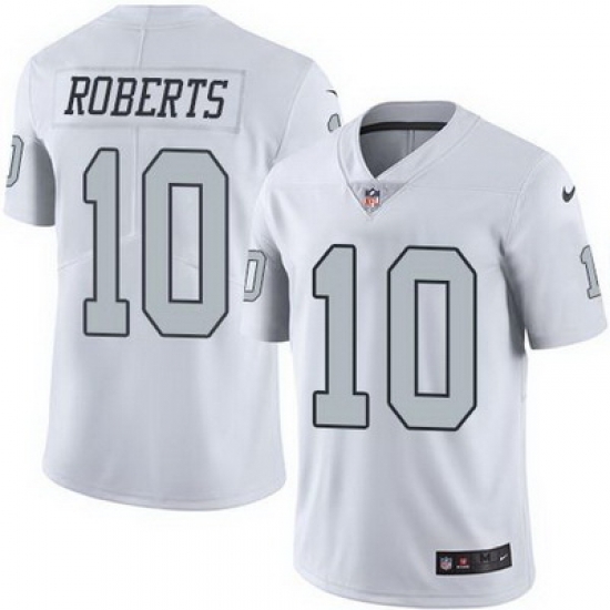 Nike Raiders #10 Seth Roberts White Mens Stitched NFL Limited Rush Jersey Nike Raiders #10 Seth Roberts White Mens Stitched NFL Limited Rush Jersey
