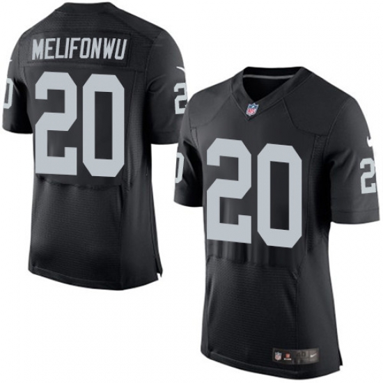 Nike Raiders #20 Obi Melifonwu Black Team Color Mens Stitched NFL New Elite Jersey Nike Raiders #20 Obi Melifonwu Black Team Color Mens Stitched NFL New Elite Jersey