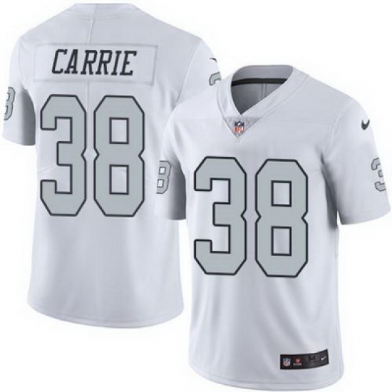 Nike Raiders #38 T J Carrie White Mens Stitched NFL Limited Rush Jersey Nike Raiders #38 T J Carrie White Mens Stitched NFL Limited Rush Jersey