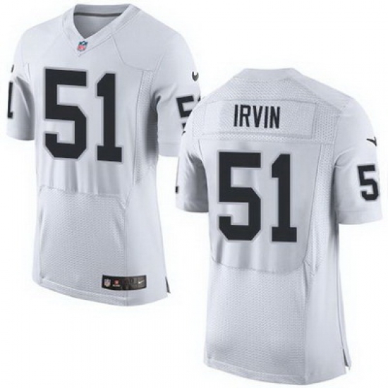 Nike Raiders #51 Bruce Irvin White Mens Stitched NFL New Elite Jersey Nike Raiders #51 Bruce Irvin White Mens Stitched NFL New Elite Jersey