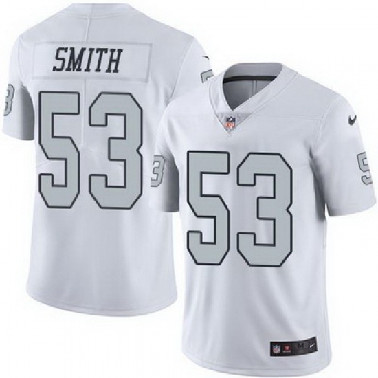 Nike Raiders #53 Malcolm Smith White Mens Stitched NFL Limited Rush Jersey Nike Raiders #53 Malcolm Smith White Mens Stitched NFL Limited Rush Jersey