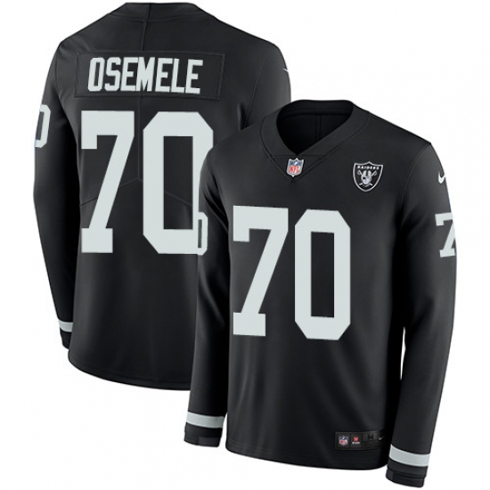 Nike Raiders #70 Kelechi Osemele Black Team Color Men Stitched NFL Limited Therma Long Sleeve Jersey Nike Raiders #70 Kelechi Osemele Black Team Color Men Stitched NFL Limited Therma Long Sleeve Jersey