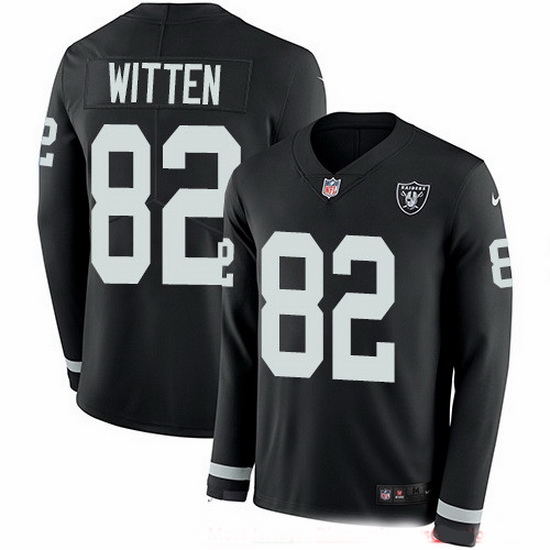 Nike Raiders 82 Jason Witten Black Team Color Men Stitched NFL Limited Therma Long Sleeve Jersey Nike Raiders 82 Jason Witten Black Team Color Men Stitched NFL Limited Therma Long Sleeve Jersey