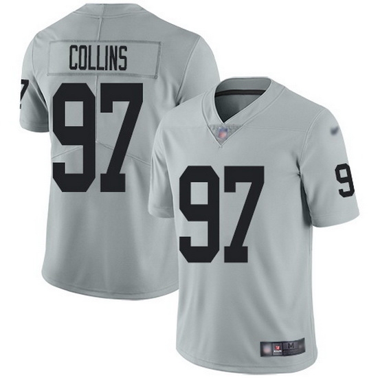 Nike Raiders 97 Maliek Collins Silver Men Stitched NFL Limited Inverted Legend Jersey Nike Raiders 97 Maliek Collins Silver Men Stitched NFL Limited Inverted Legend Jersey