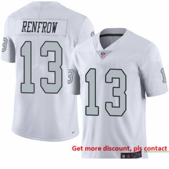 Raiders 13 Hunter Renfrow White Men Stitched Football Limited Rush Jersey Raiders 13 Hunter Renfrow White Men Stitched Football Limited Rush Jersey