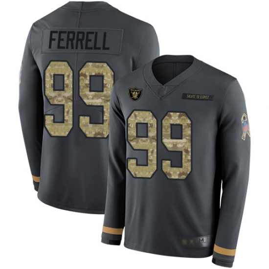 Raiders 99 Clelin Ferrell Anthracite Salute to Service Men Stitched Football Limited Therma Long Sleeve Jersey Raiders 99 Clelin Ferrell Anthracite Salute to Service Men Stitched Football Limited Therma Long Sleeve Jersey