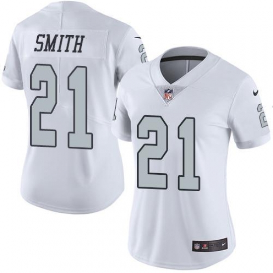 Nike Raiders #21 Sean Smith White Womens Stitched NFL Limited Rush Jersey Nike Raiders #21 Sean Smith White Womens Stitched NFL Limited Rush Jersey