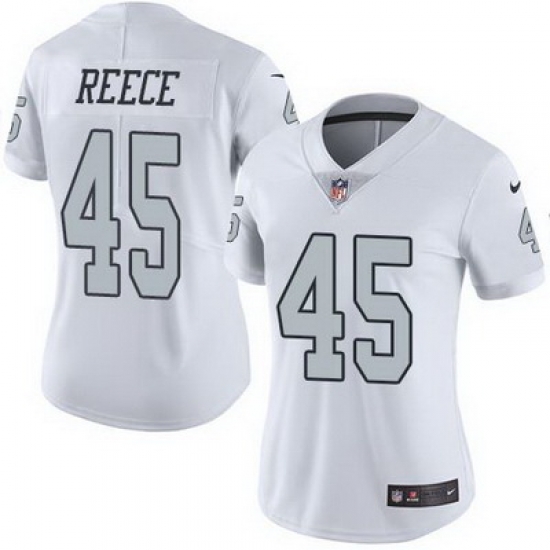 Nike Raiders #45 Marcel Reece White Womens Stitched NFL Limited Rush Jersey Nike Raiders #45 Marcel Reece White Womens Stitched NFL Limited Rush Jersey