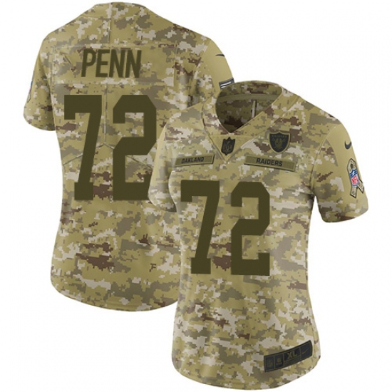Nike Raiders #72 Donald Penn Camo Women Stitched NFL Limited 2018 Salute to Service Jersey Nike Raiders #72 Donald Penn Camo Women Stitched NFL Limited 2018 Salute to Service Jersey