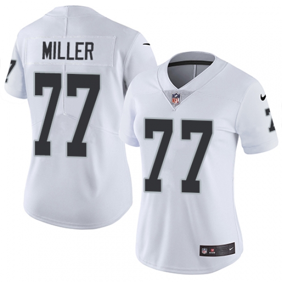 Nike Raiders #77 Kolton Miller White Womens Stitched NFL Vapor Untouchable Limited Jersey Nike Raiders #77 Kolton Miller White Womens Stitched NFL Vapor Untouchable Limited Jersey
