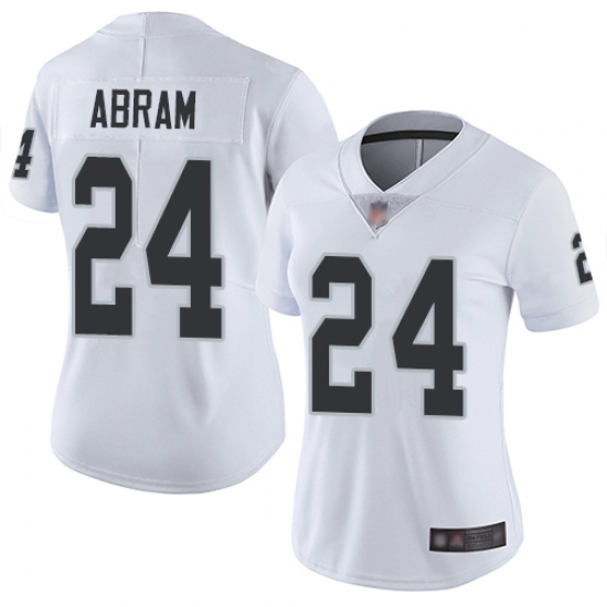 Raiders 24 Johnathan Abram White Women Stitched Football Vapor Untouchable Limited Jersey Raiders 24 Johnathan Abram White Women Stitched Football Vapor Untouchable Limited Jersey