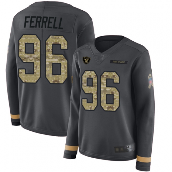 Raiders 96 Clelin Ferrell Anthracite Salute to Service Women Stitched Football Limited Therma Long Sleeve Jersey Raiders 96 Clelin Ferrell Anthracite Salute to Service Women Stitched Football Limited Therma Long Sleeve Jersey