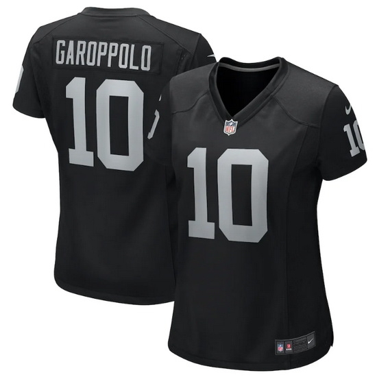 Women Las Vegas Raiders 10 Jimmy Garoppolo Black Stitched Game Jersey Women Las Vegas Raiders 10 Jimmy Garoppolo Black Stitched Game Jersey