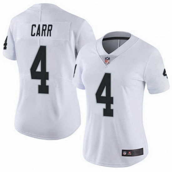 Women Las Vegas Raiders 4 Derek Carr White Vapor Untouchable Limited Jersey Women Las Vegas Raiders 4 Derek Carr White Vapor Untouchable Limited Jersey