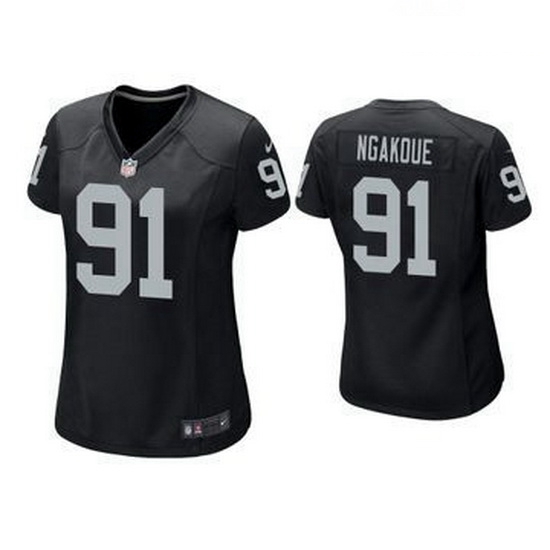 Women Las Vegas Raiders 91 Yannick Ngakoue Black Jersey Women Las Vegas Raiders 91 Yannick Ngakoue Black Jersey