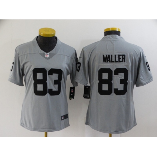 Women Los Angeles Raiders #83 Darren Waller Limited Silver Inverted Legend Football Jersey Women Los Angeles Raiders #83 Darren Waller Limited Silver Inverted Legend Football Jersey