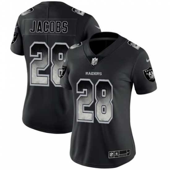 Women Nike Raiders 28 Josh Jacobs Black Smoke Vapor Untouchable Limited Jersey Women Nike Raiders 28 Josh Jacobs Black Smoke Vapor Untouchable Limited Jersey