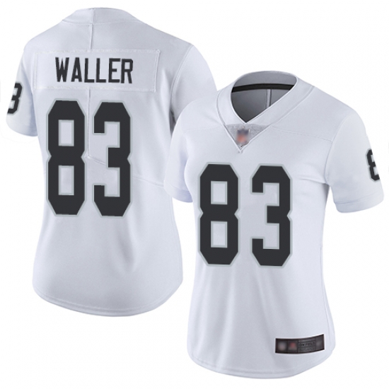 Women Raiders 83 Darren Waller White Stitched Football Vapor Untouchable Limited Jersey Women Raiders 83 Darren Waller White Stitched Football Vapor Untouchable Limited Jersey