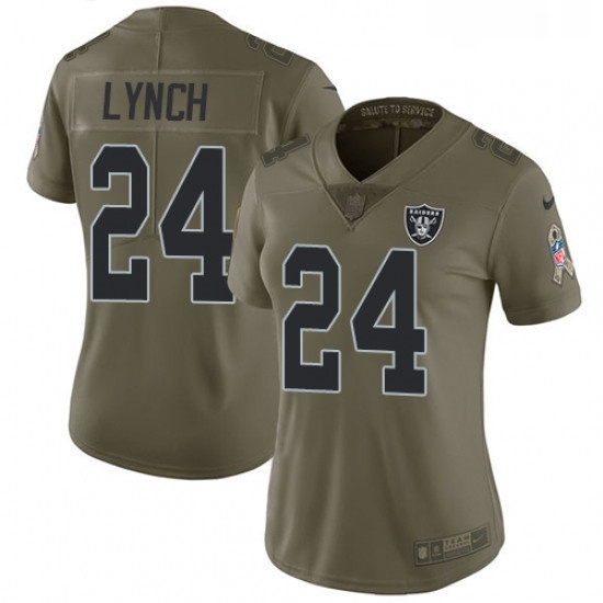 Womens Nike Oakland Raiders 24 Marshawn Lynch Limited Olive 2017 Salute to Service NFL Jersey Womens Nike Oakland Raiders 24 Marshawn Lynch Limited Olive 2017 Salute to Service NFL Jersey