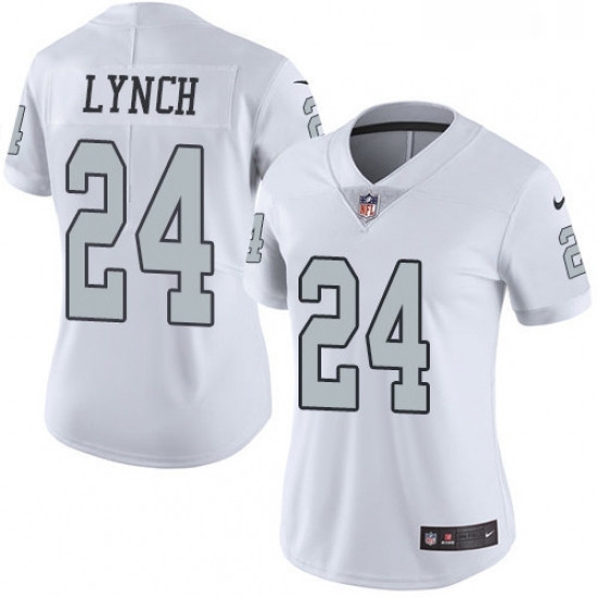 Womens Nike Oakland Raiders 24 Marshawn Lynch Limited White Rush Vapor Untouchable NFL Jersey Womens Nike Oakland Raiders 24 Marshawn Lynch Limited White Rush Vapor Untouchable NFL Jersey