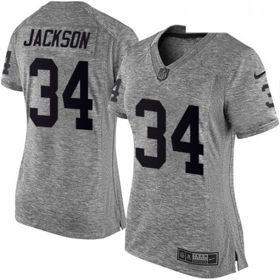 Womens Nike Oakland Raiders 34 Bo Jackson Limited Gray Gridiron NFL Jersey Womens Nike Oakland Raiders 34 Bo Jackson Limited Gray Gridiron NFL Jersey
