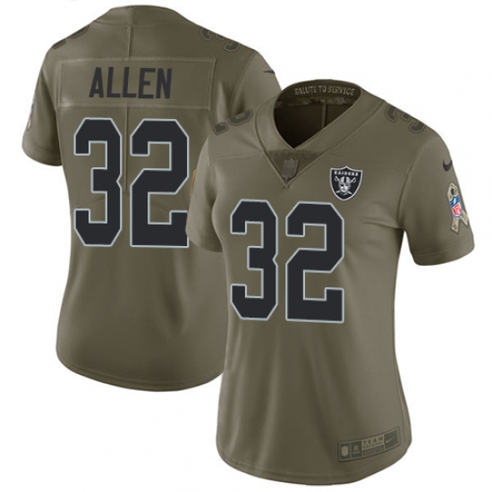 Womens Nike Raiders #32 Marcus Allen Olive Stitched NFL Limited 2017 Salute to Service Jersey Womens Nike Raiders #32 Marcus Allen Olive Stitched NFL Limited 2017 Salute to Service Jersey