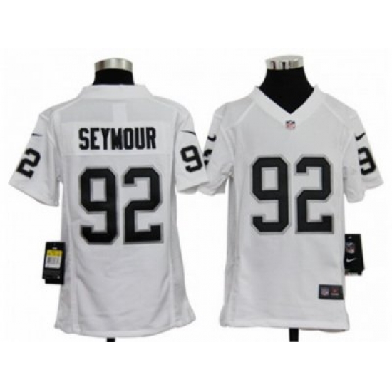 Nike Youth NFL Oakland Raiders #92 Richard Seymour White Jerseys Nike Youth NFL Oakland Raiders #92 Richard Seymour White Jerseys