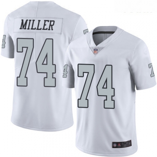 Raiders #74 Kolton Miller White Youth Stitched Football Limited Rush Jersey Raiders #74 Kolton Miller White Youth Stitched Football Limited Rush Jersey