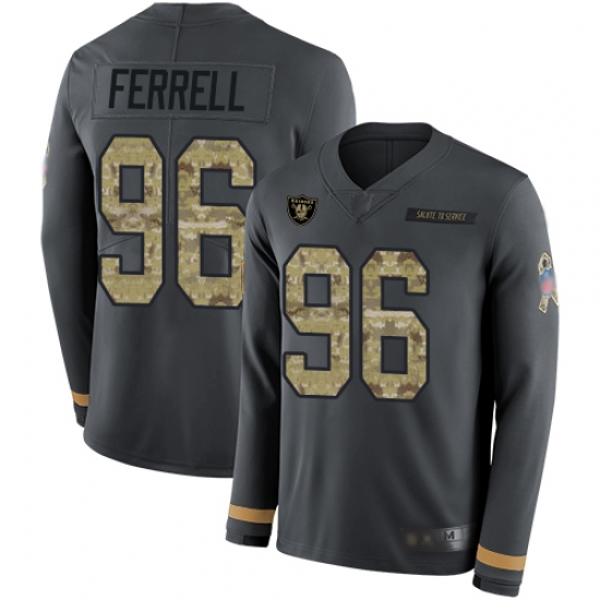 Raiders 96 Clelin Ferrell Anthracite Salute to Service Youth Stitched Football Limited Therma Long Sleeve Jersey Raiders 96 Clelin Ferrell Anthracite Salute to Service Youth Stitched Football Limited Therma Long Sleeve Jersey