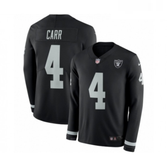 Youth Nike Oakland Raiders 4 Derek Carr Limited Black Therma Long Sleeve NFL Jersey Youth Nike Oakland Raiders 4 Derek Carr Limited Black Therma Long Sleeve NFL Jersey