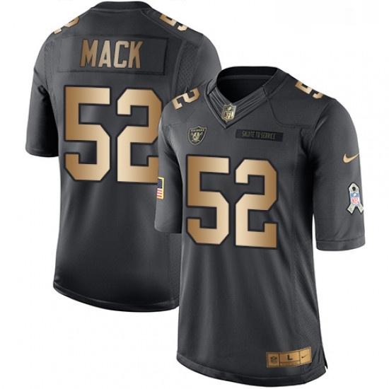 Youth Nike Oakland Raiders 52 Khalil Mack Limited BlackGold Salute to Service NFL Jersey Youth Nike Oakland Raiders 52 Khalil Mack Limited BlackGold Salute to Service NFL Jersey